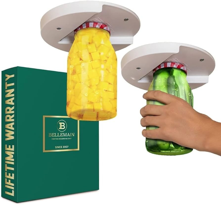 Bellemain Under Cabinet Jar Opener, 2-Pack, Premium Lid Gripper and Opener for Jars & Bottles, Id... | Amazon (US)