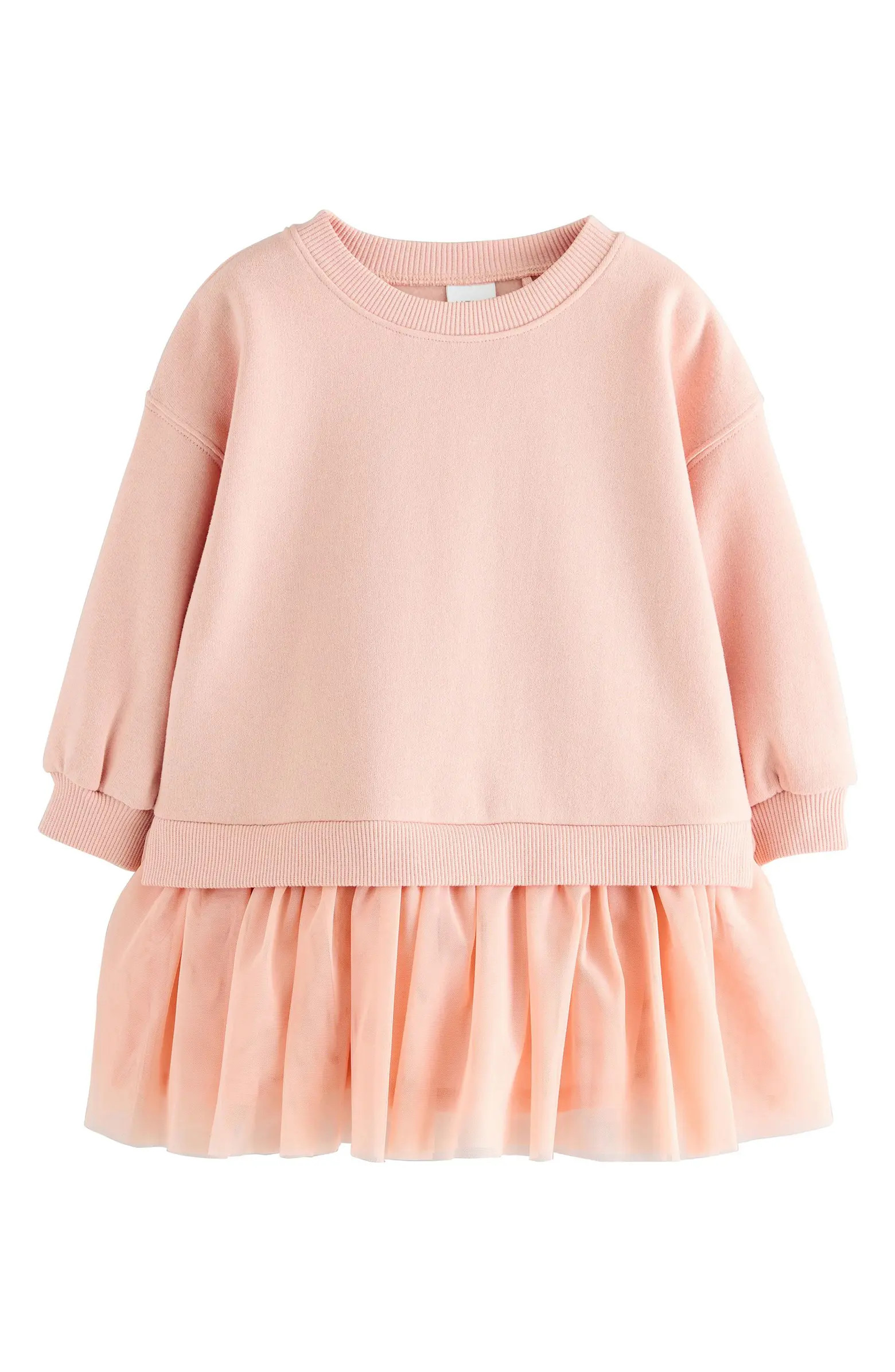 Kids' Mixed Media Sweatshirt Dress | Nordstrom