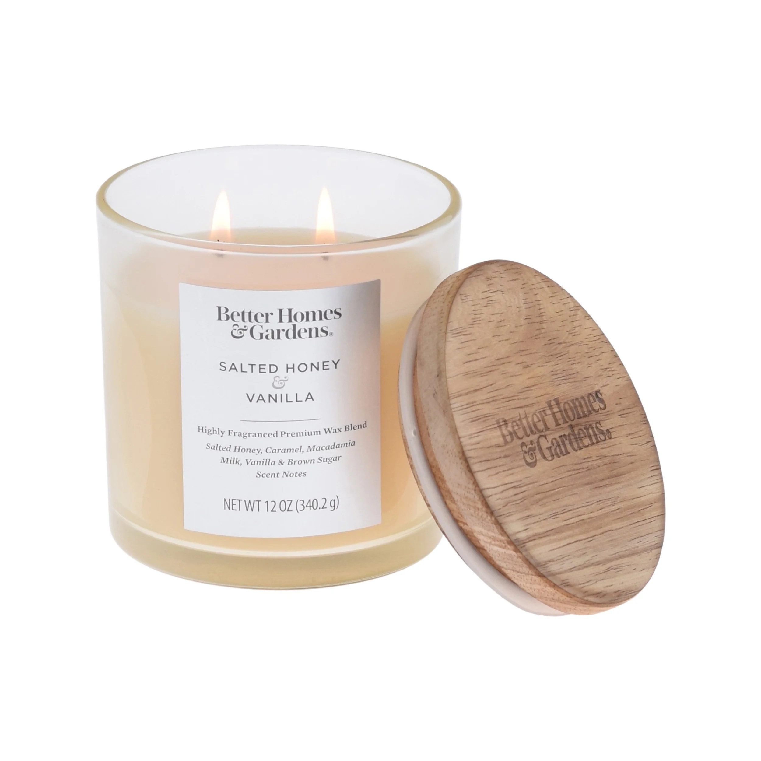 Better Homes & Gardens Salted Honey and Vanilla Scented 2-Wick Ombre Jar Candle 12oz | Walmart (US)