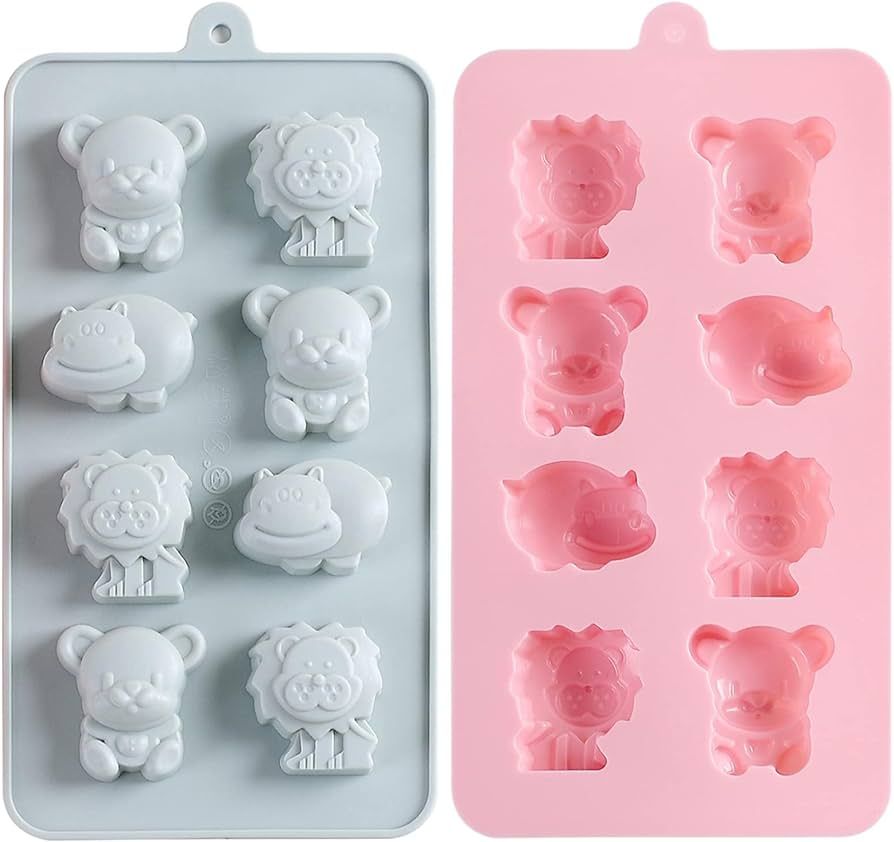 REKIDOOL Novelty Lion and Bear Confectioners Molds Set, Non-stick Candy and Chocolate for Mini Ca... | Amazon (US)