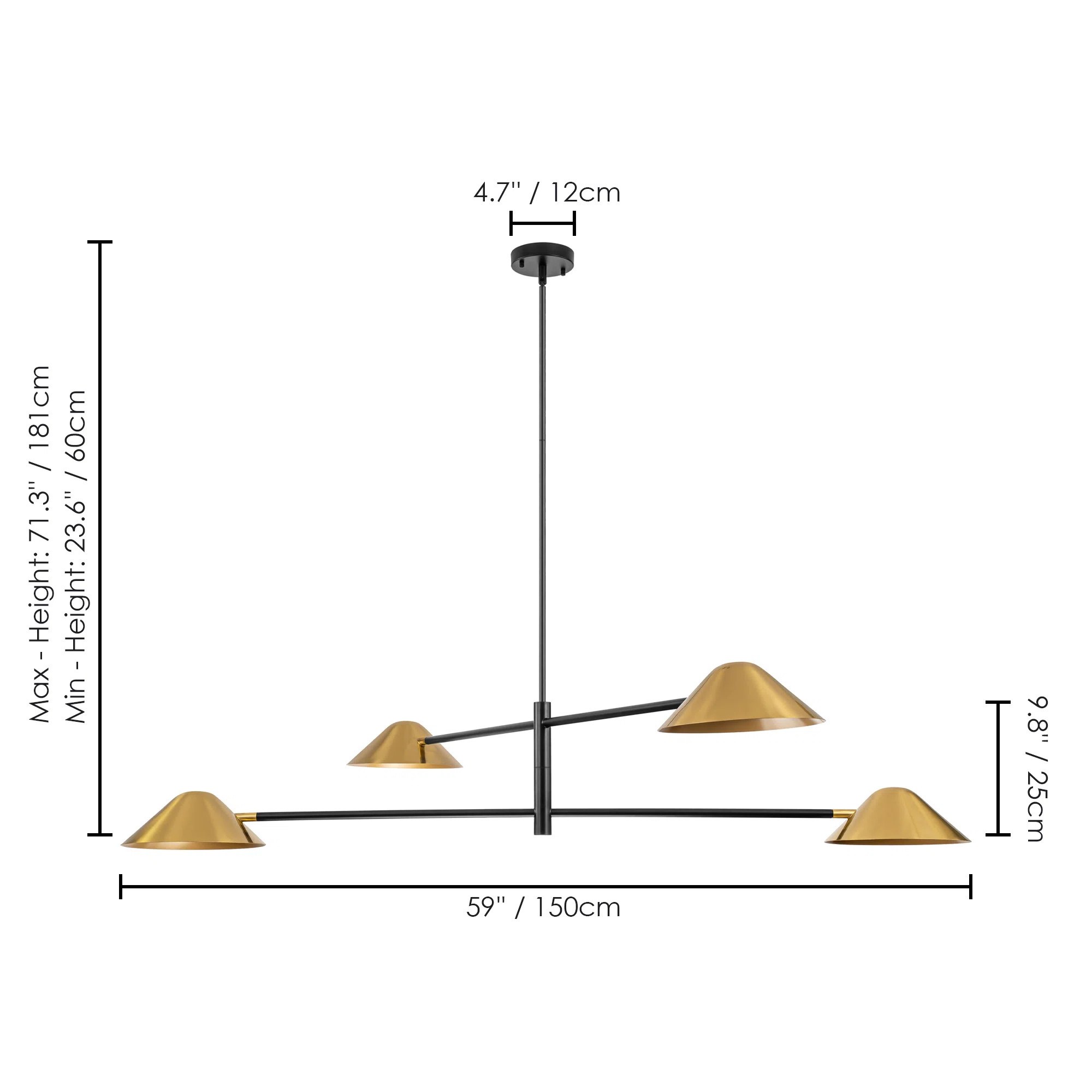 Clearmont 4 - Light Dimmable Sputnik Modern Linear Chandelier | Wayfair North America