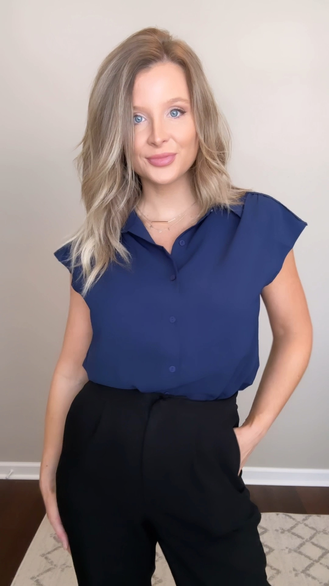 Affordable workwear that looks way more expensive than it is 💙✨

This blue blouse + trousers combo is perfect for the office, meetings, presentations, or business casual days. Paired with classic work heels for a polished look that’s comfortable and professional. I’m wearing SMALL in the top. 

🔎 SEARCHABLE TERMS:
• Amazon blue blouse
• Amazon work blouse
• Amazon office top
• Amazon business casual outfit
• Target tailored trousers
• Target wide leg trousers
• Target work pants
• Target office pants
• Nude block heels
• Work heels for women
• Business casual workwear
• Affordable office outfit
• Teacher work outfit
• Corporate workwear women
• Professional outfit under $100

Would you wear Amazon and Target to the office? 🤍#AmazonFashion #TargetStyle #OfficeStyle #BusinessCasual #WorkwearInspo #AffordableFashion #CorporateStyle #TeacherStyle #OfficeOutfit #WorkwearFashion #LTKFinds #WomenInBusiness #ProfessionalStyle

#LTKWorkwear