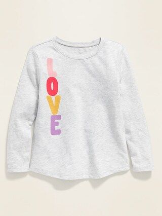 &#x22;Love&#x22; Graphic Long-Sleeve Tee for Toddler Girls | Old Navy (US)