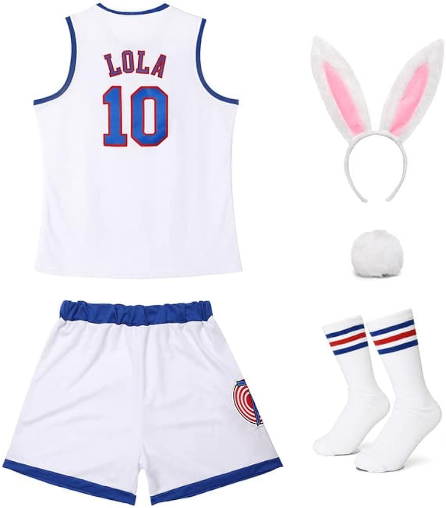 OTHERCRAZY Women Lola #10 Space Movie Costumes Cosplay Sports/Cheerleading Top & Shorts Outfit wi... | Amazon (US)