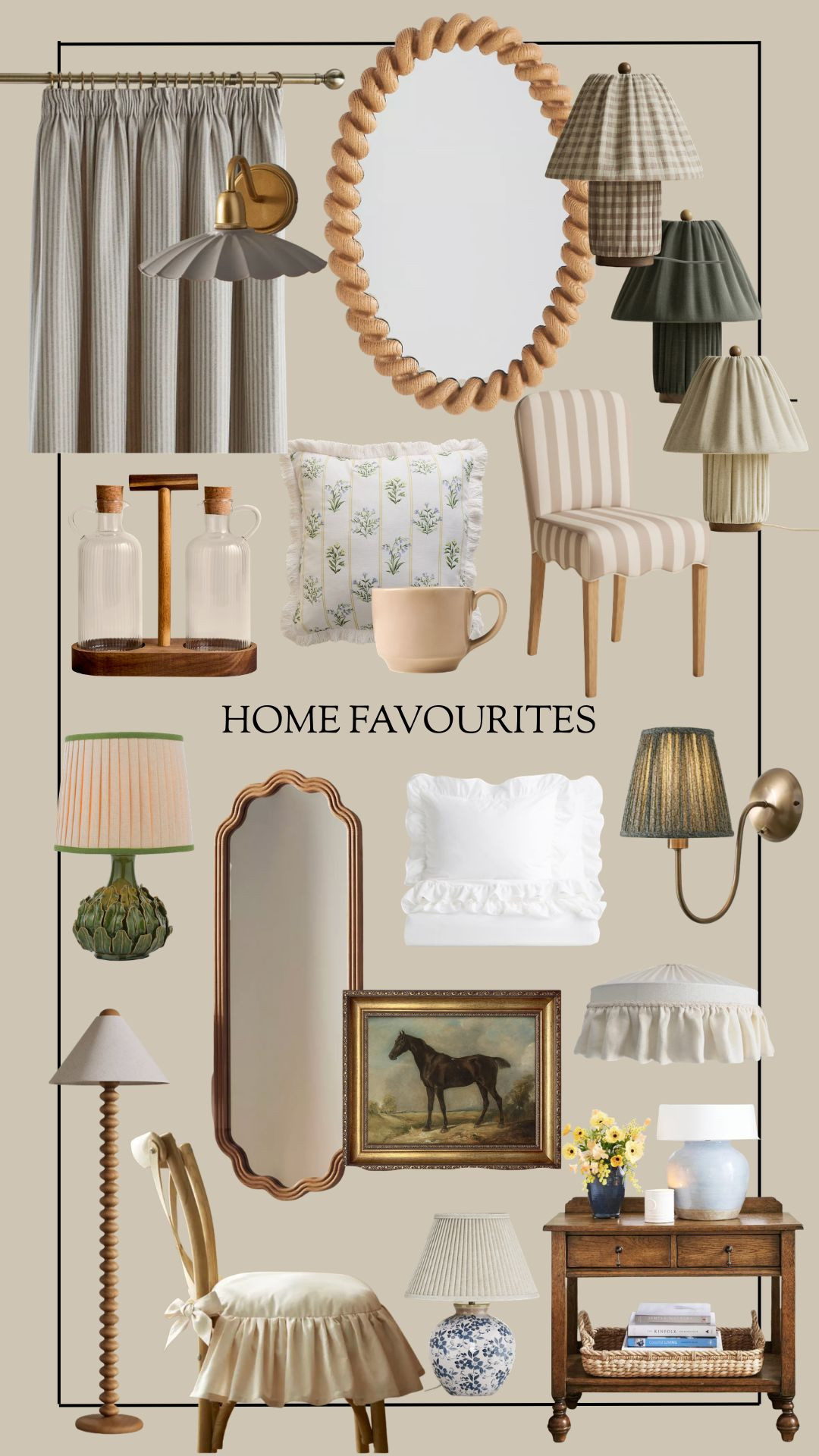 My current home faves! 

Spring Home, Home Decor, Vintage Style, Country Home, Mirror, Bedroom, Lamp, Vintage Chic  

 #LTKuk #LTKspring #LTKhome