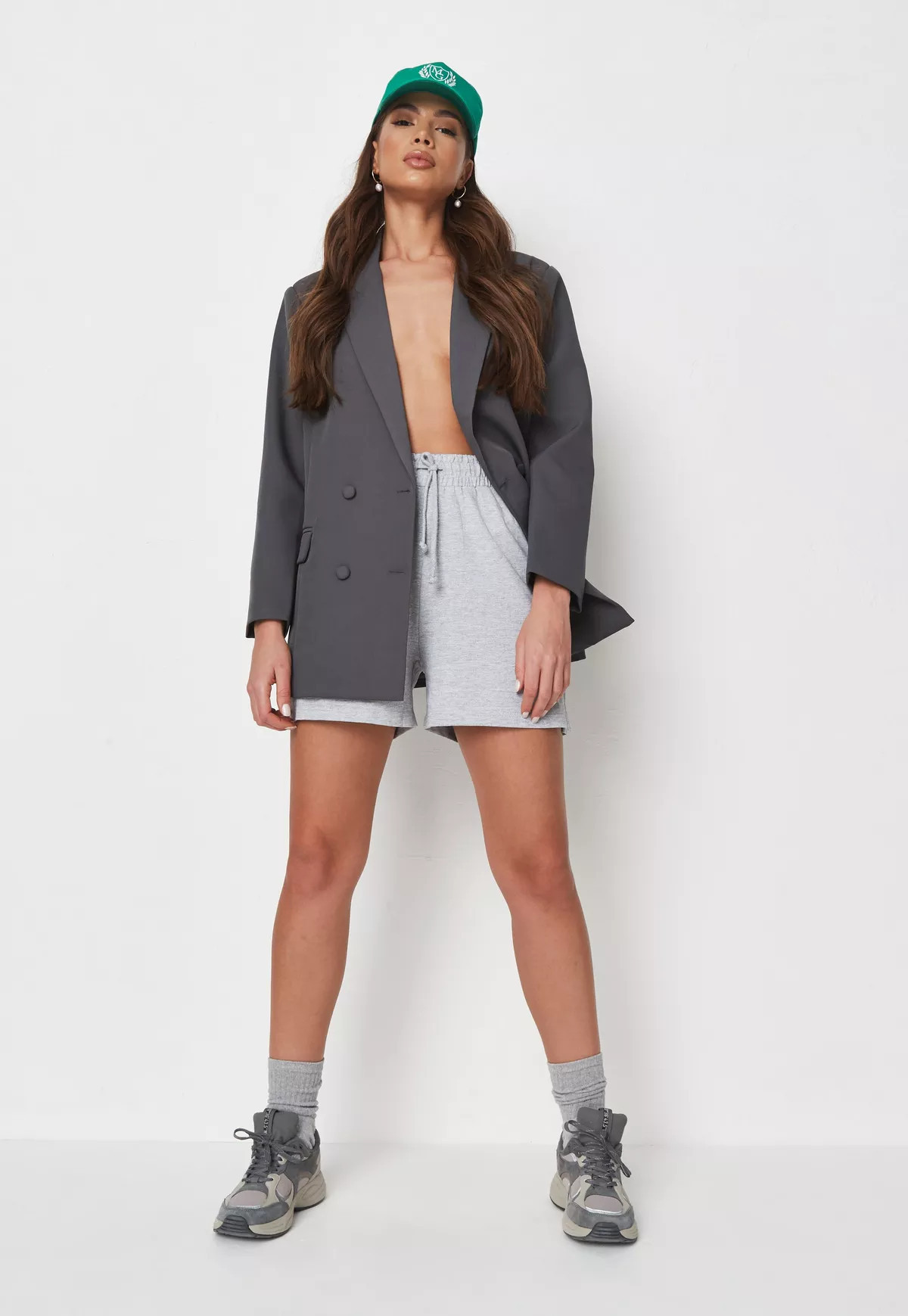 Missguided - Tall Gray Loopback Jogger Shorts | Missguided (US & CA)