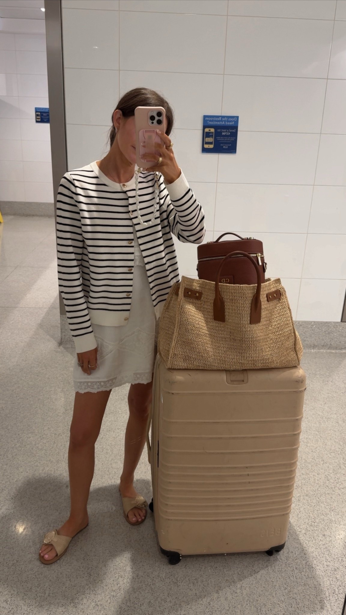 This is such a cute travel day / airport outfit! I love having this striped sweater to layer if the plane is cold!  

#LTKTravel #LTKFindsUnder100 #LTKSummerEdit