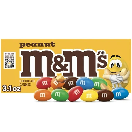 M&M's Peanut Milk Chocolate Candy Theater Box - 3.1 oz Box | Walmart (US)