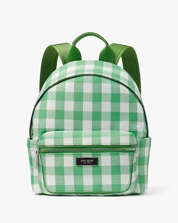 Sam Icon Gingham Printed Fabric Small Backpack | Kate Spade (US)