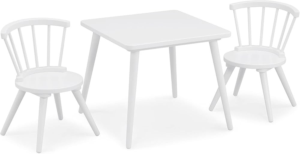Delta Children Windsor Kids Wood Table Chair Set (2 Chairs Included) - Ideal for Arts & Crafts, S... | Amazon (US)