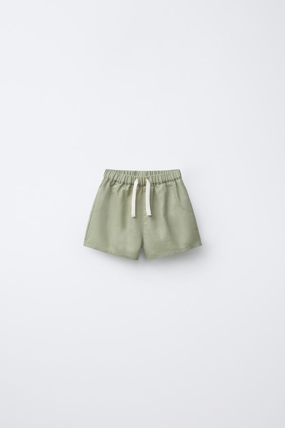 LINEN AND COTTON BERMUDA SHORTS | Zara US
