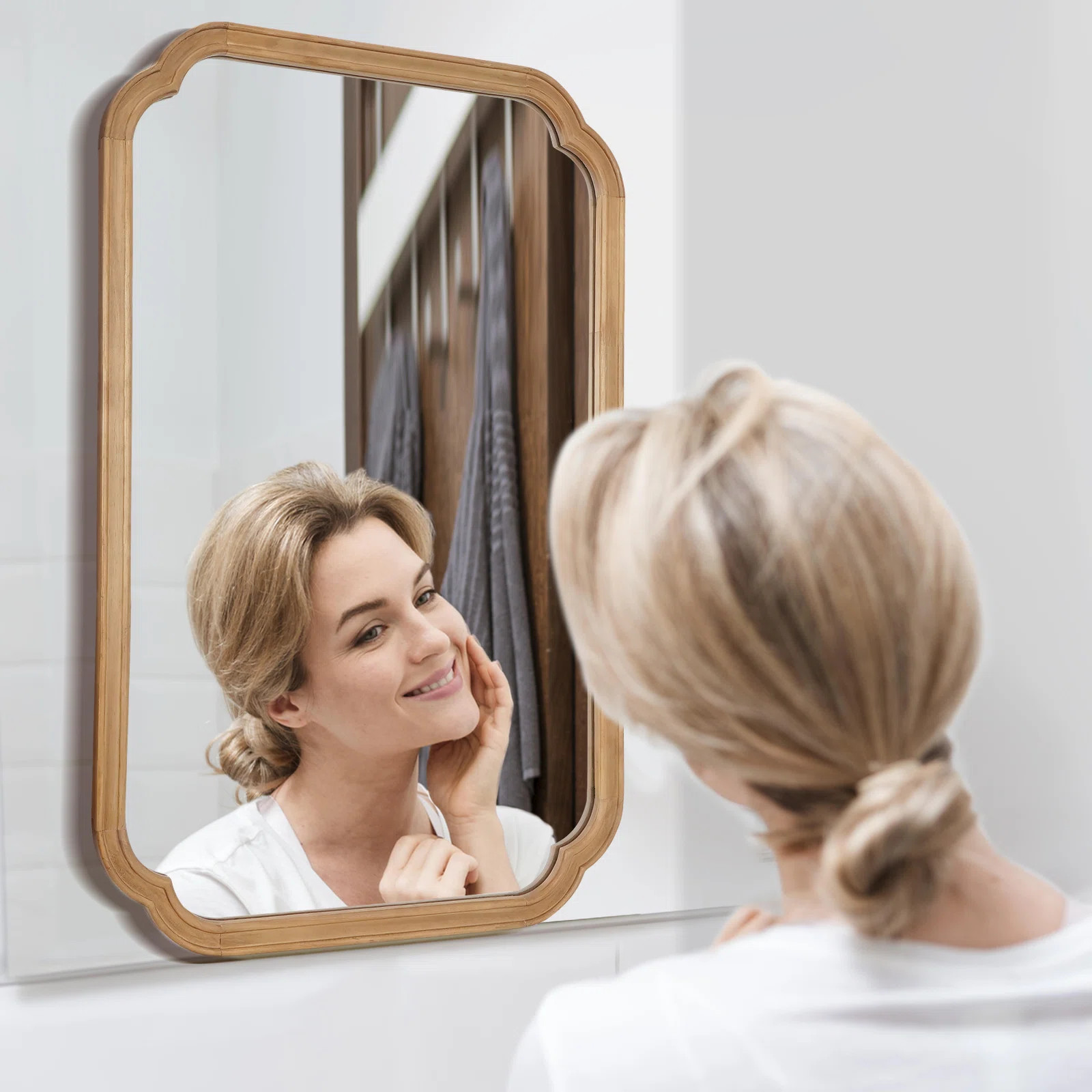 Ali Wood Accent Wall for Bathroom, Decorative Mirror | Wayfair North America