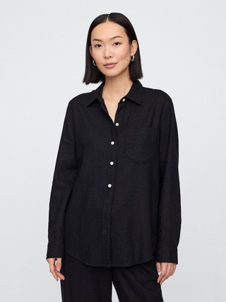 Linen-Blend Easy Shirt | Gap Factory