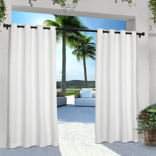 Exclusive Home Curtains Indoor/Outdoor Solid Cabana Grommet Top Curtain Panel Pair, 54x96, Winter... | Walmart (US)