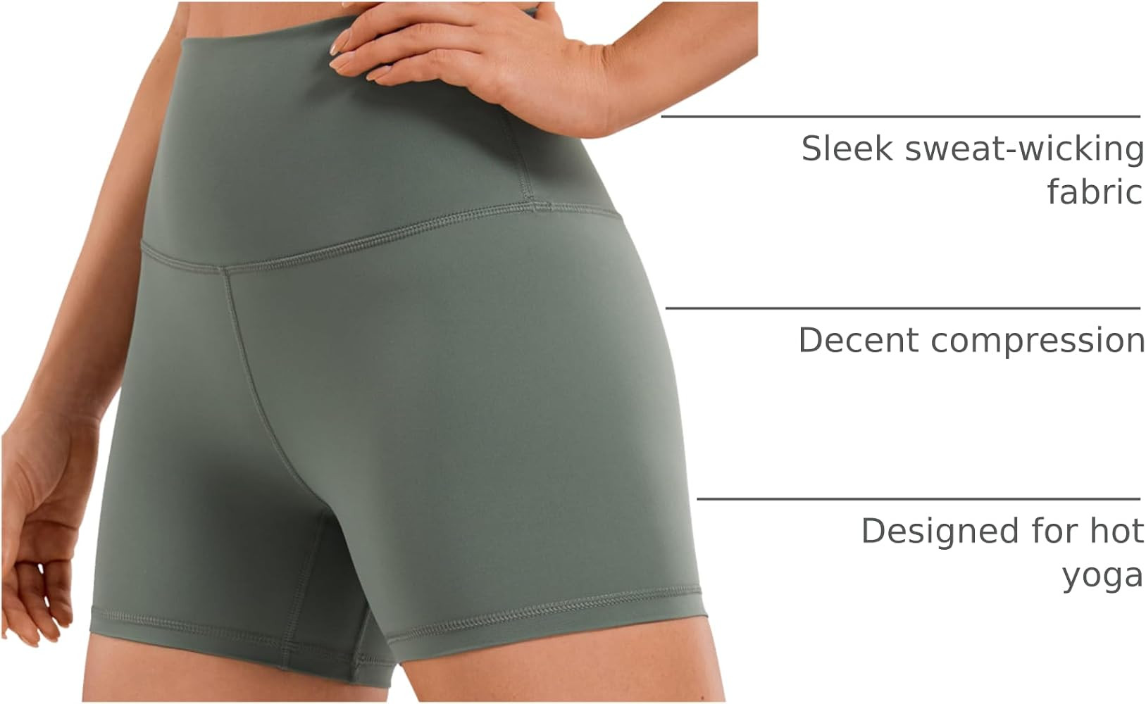 CRZ YOGA Women's Naked Feeling Biker Shorts - 4 Inches High Waist Yoga Workout Running Gym Spande... | Amazon (US)