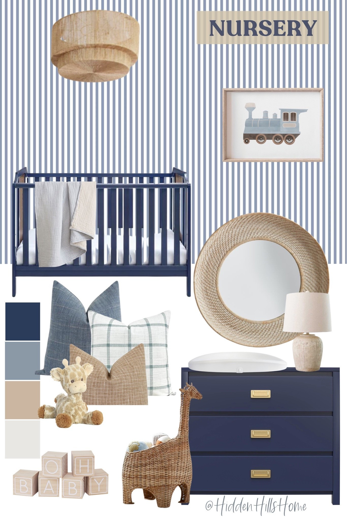 Nursery decor mood board, nursery design ideas, baby boys nursery decor Inspo, blue and white nursery, nursery wallpaper #nursery

#LTKHome #LTKSaleAlert #LTKBaby
