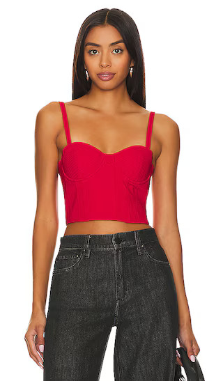 Adara Spaghetti Strap Bustier in Perfect Ruby | Revolve Clothing (Global)