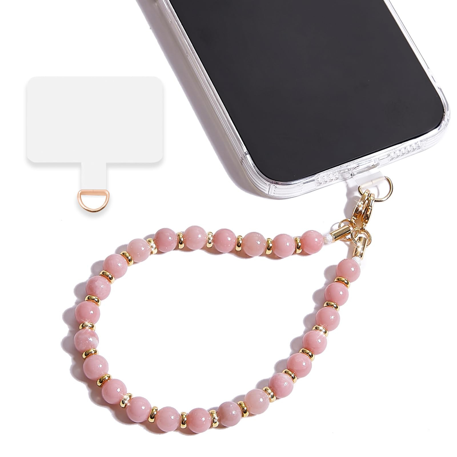 Marble Beaded iPhone Wrist Strap,Detachable Phone Bracelet Strap with Tether Tab,Hands-Free Phone... | Amazon (US)