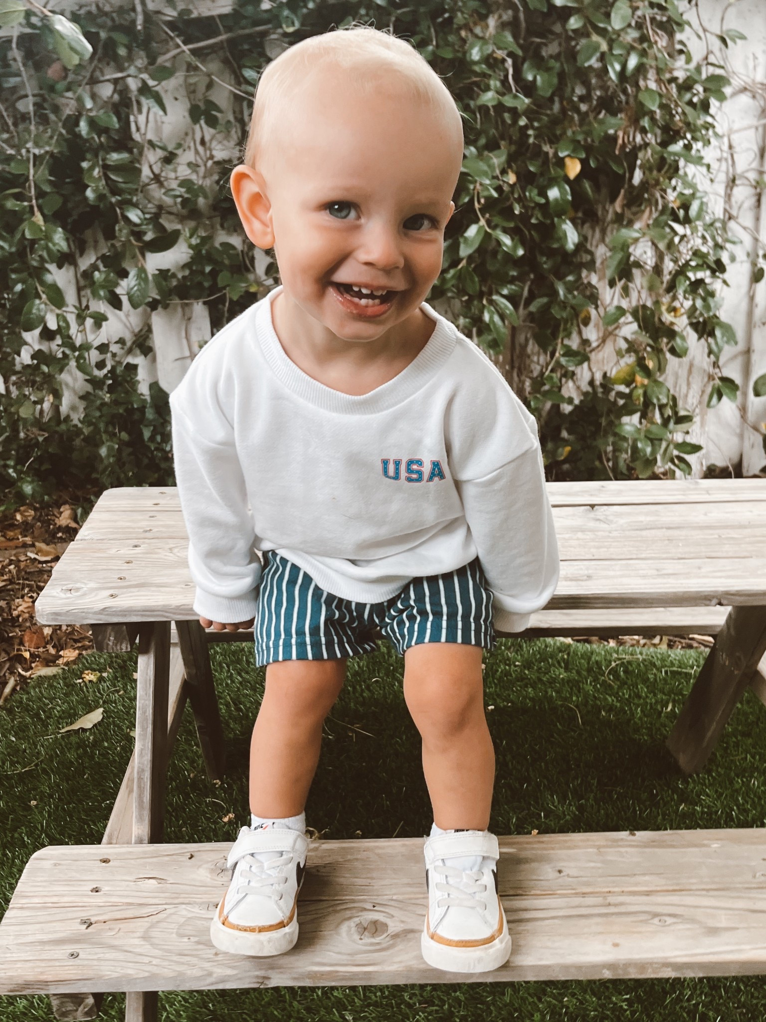 “Repping red, white & really cute 💙🤍❤️
USA vibes all day in this cozy oversized sweatshirt + classic Nike Blazers.#target
#MomFinds #ToddlerStyle #LTKBaby”

#LTKFamily #LTKBaby #LTKKids