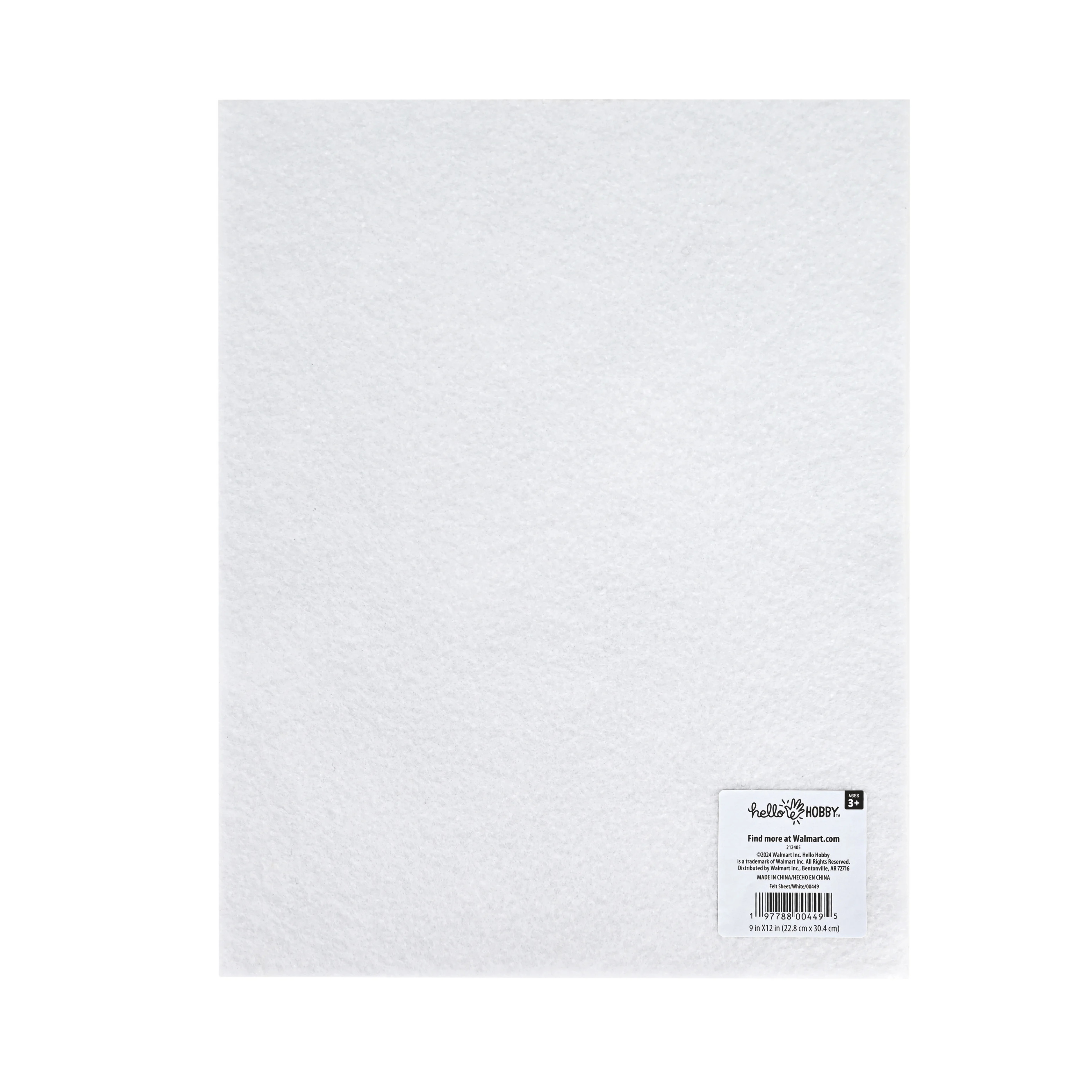 Hello Hobby White Felt Sheet, 9" x 12" | Walmart (US)