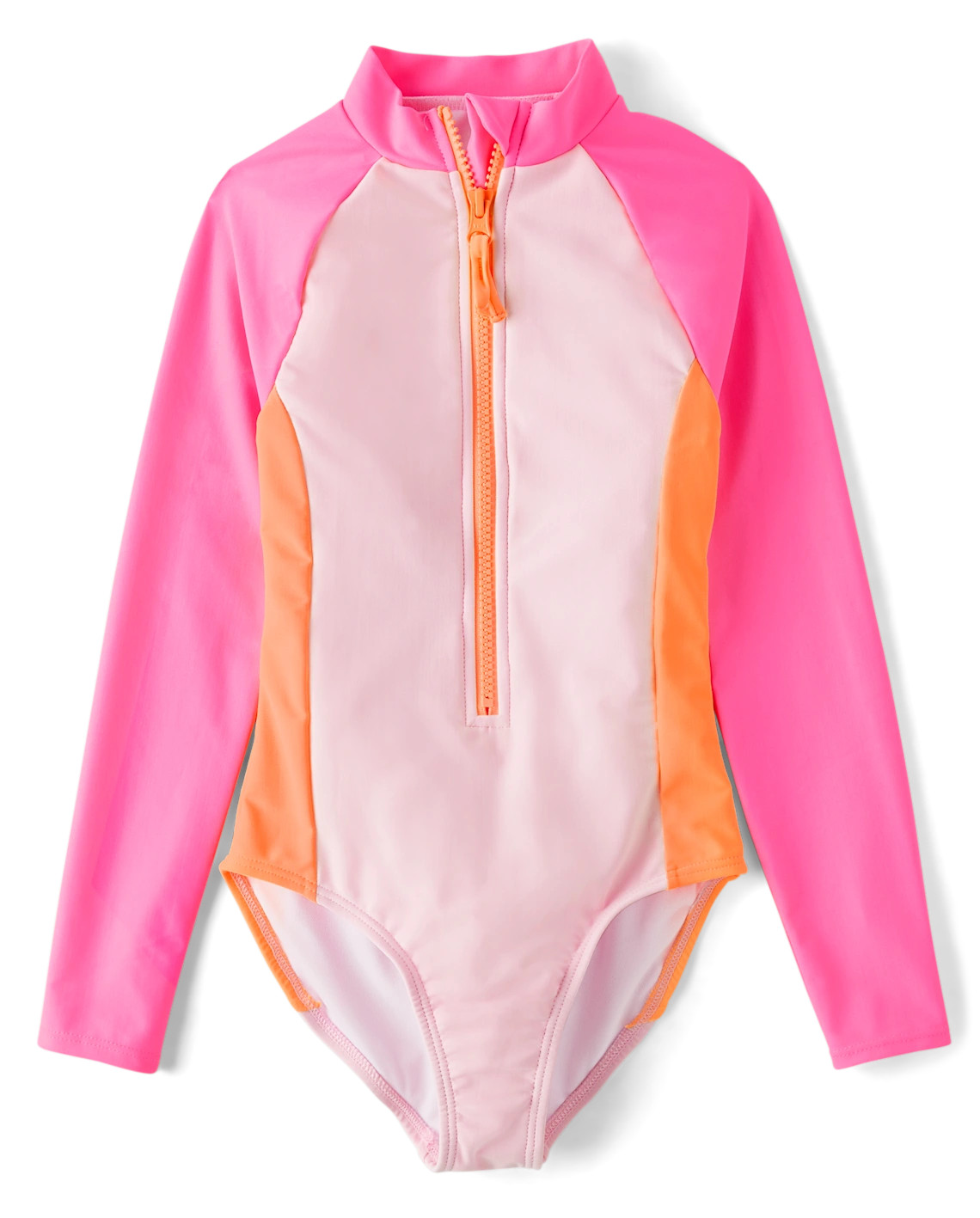 Girls Colorblock Rashguard One Piece Swimsuit - pink | The Children's Place