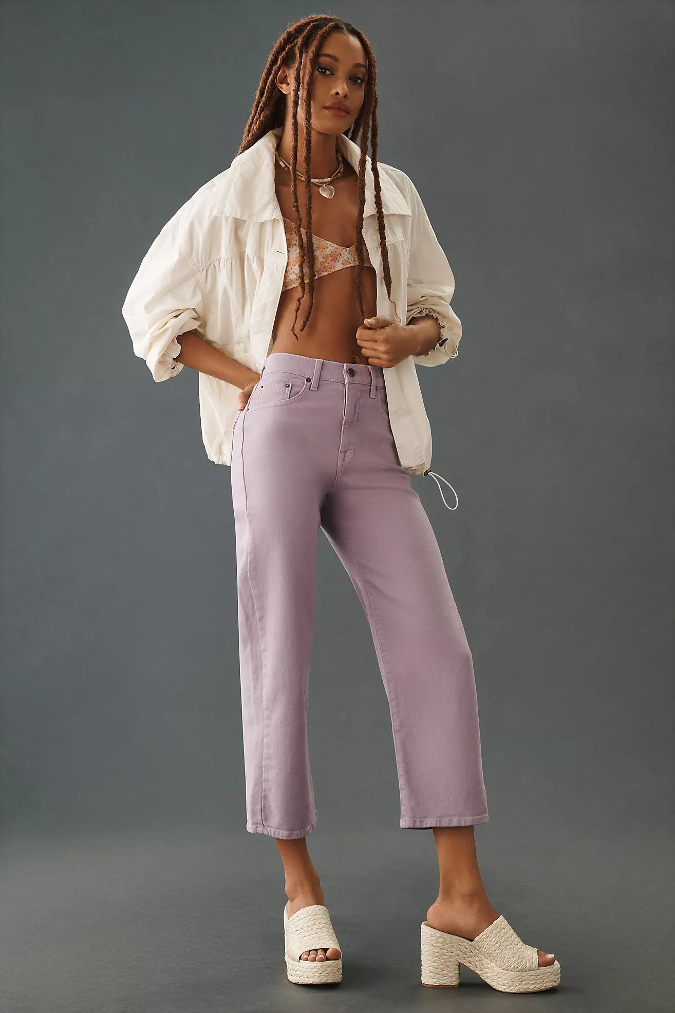 Modern American Savannah High-Rise Wide-Leg Crop Jeans | Anthropologie (US)
