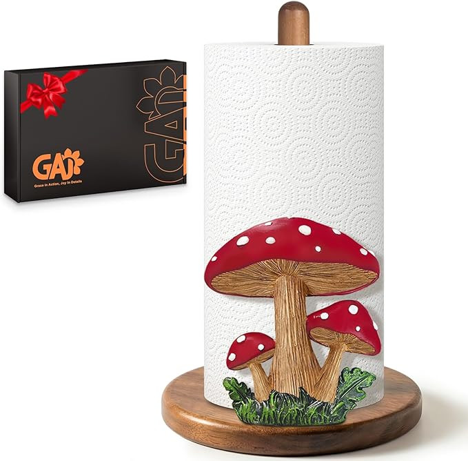 Mushroom Paper Towel Holder - Mushroom Decor for Kitchen Cottage Core Bathroom Home - Gifts for W... | Amazon (US)