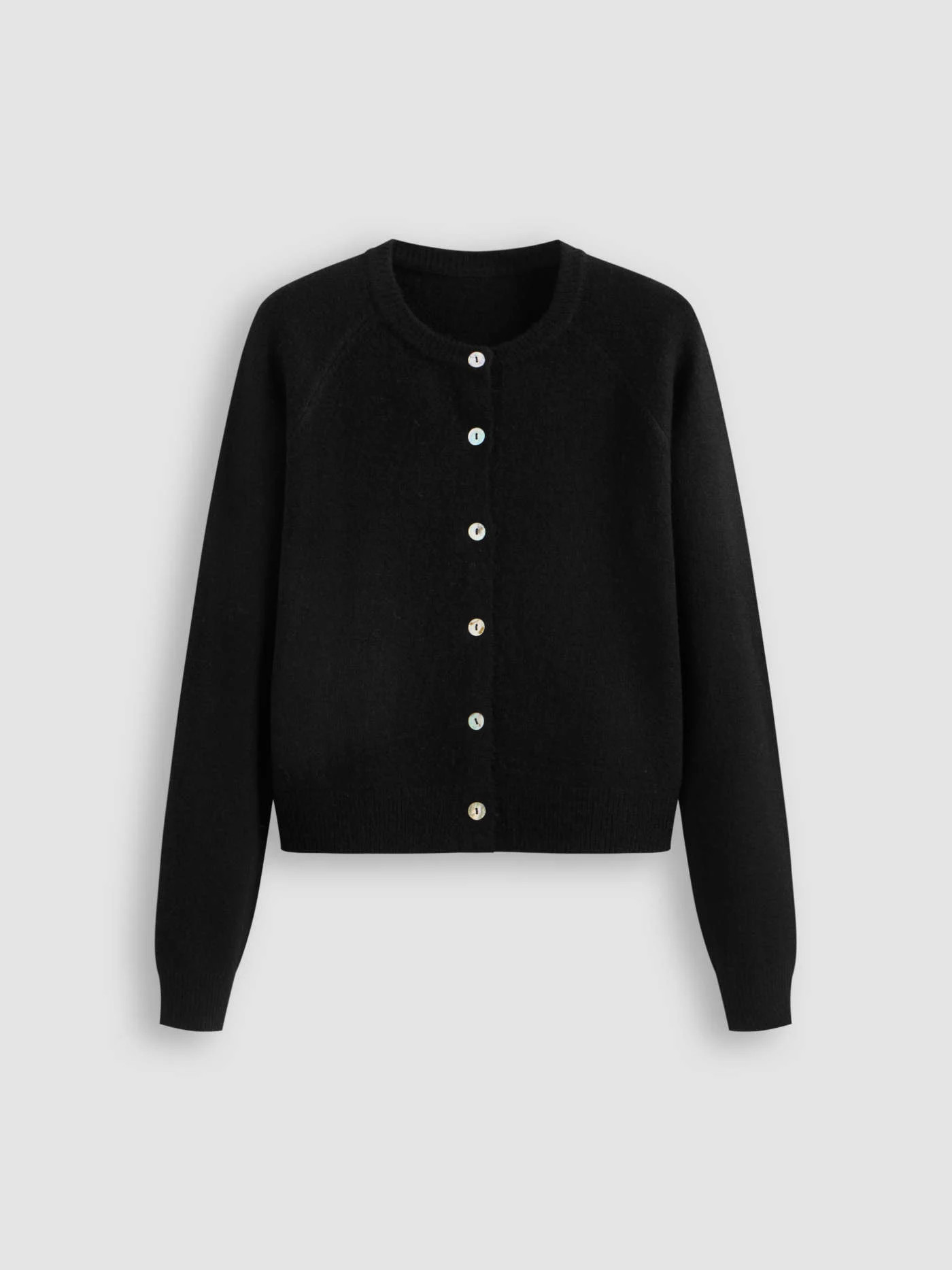 Knit Round Neckline Solid Cardigan | Cider