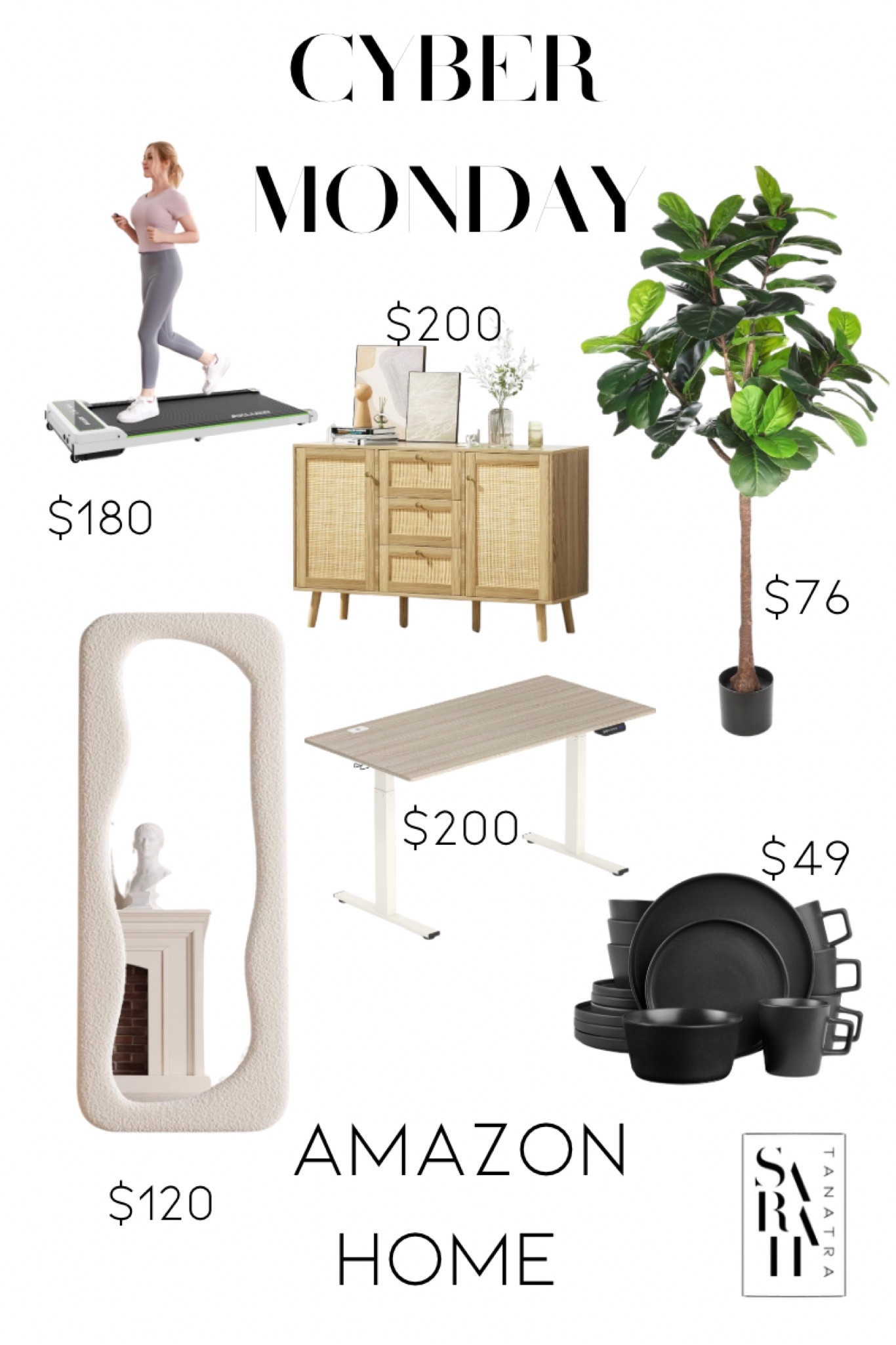Cyber Monday
Amazon home
Wavy full length mirror
Side board table
Buffet table 
Rattan table 
Walking treadmill
Under desk treadmill 
Adjustable desk 
Tableware
Fiddle leaf tree

#LTKsalealert #LTKCyberWeek #LTKHoliday
