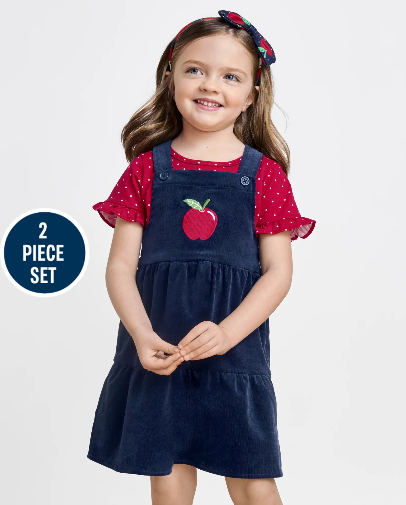 Toddler Girls Apple Corduroy Skirtall 2-Piece Set - ruby | The Children's Place