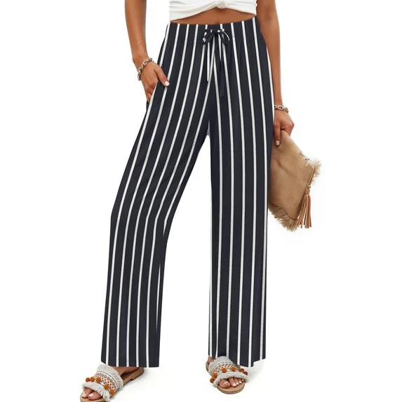 Fantaslook Womens Pants Casual Boho Palazzo Pants Wide Leg Lounge Pants Trousers with Pocket | Walmart (US)
