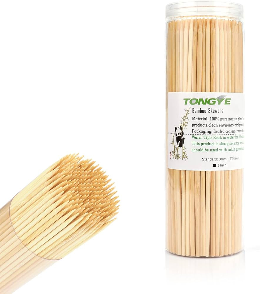 [200 PCS] 6 inch Bamboo Skewers, Premium Wooden Skewers Without Splinters, Skewers for Grilling, ... | Amazon (US)