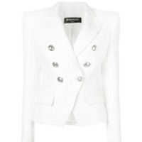 Balmain button-embellished blazer - White | Farfetch EU