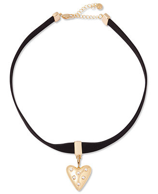 brook & york Samantha Heart Charm Choker - Macy's | Macy's