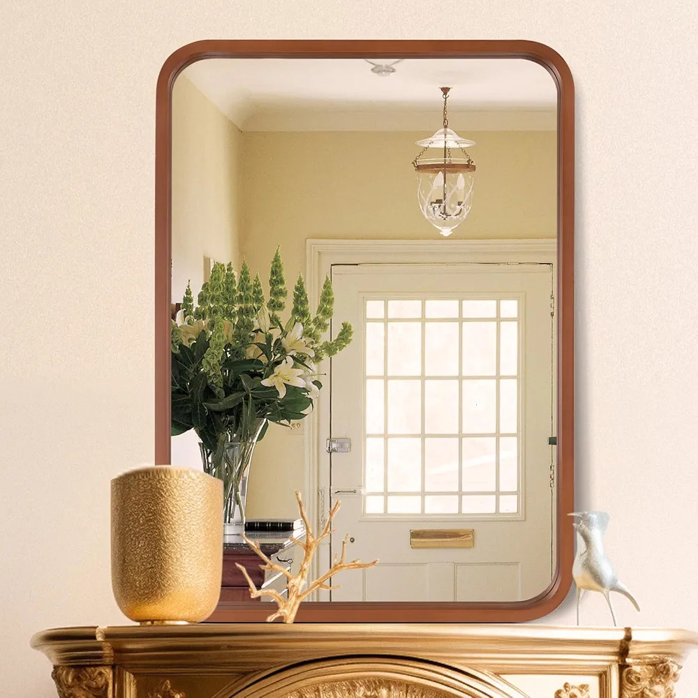 WallBeyond 30x40 Inch Wood Mirror for Bathroom, Wooden Frame Wall Mirror Farmhouse Wall Mounted R... | Amazon (US)