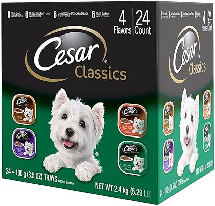 Cesar Classic Loaf in Sauce Adult Wet Dog Food with Duck, Oven Roasted Chicken, Grilled Chicken, ... | Amazon (US)