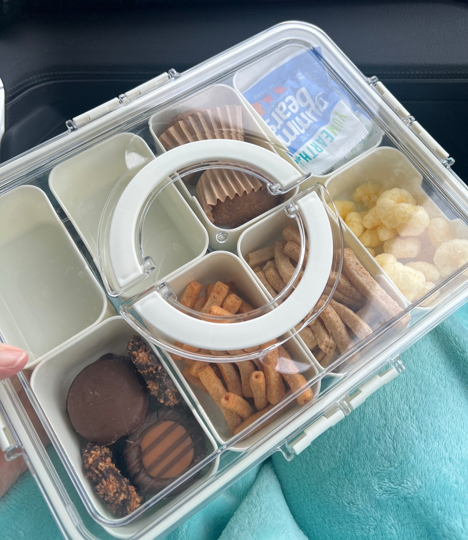 Best travel snack container…I would have added some more fresh fruit and healthy snacks, but little sister packed it this time 🤪 she at least got some fresh banana muffins and veggie straws. Works great for fruit, cheese, veggies to take to the beach, ball fields, or traveling! 

#LTKTravel #LTKActive #LTKmomlife