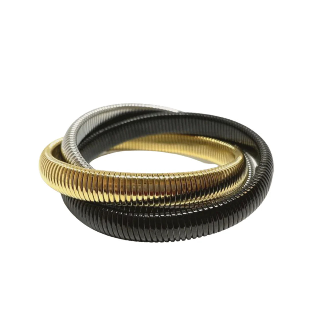 Mixed Metal Twisted Cobra Bracelet | Accessory Concierge