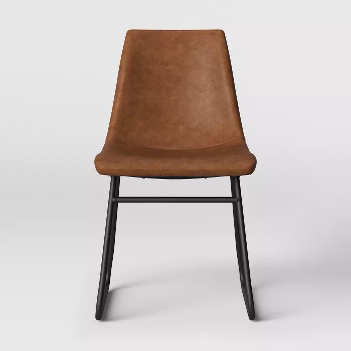 Bowden Faux Leather And Metal Dining Chair Caramel - Project 62™ | Target