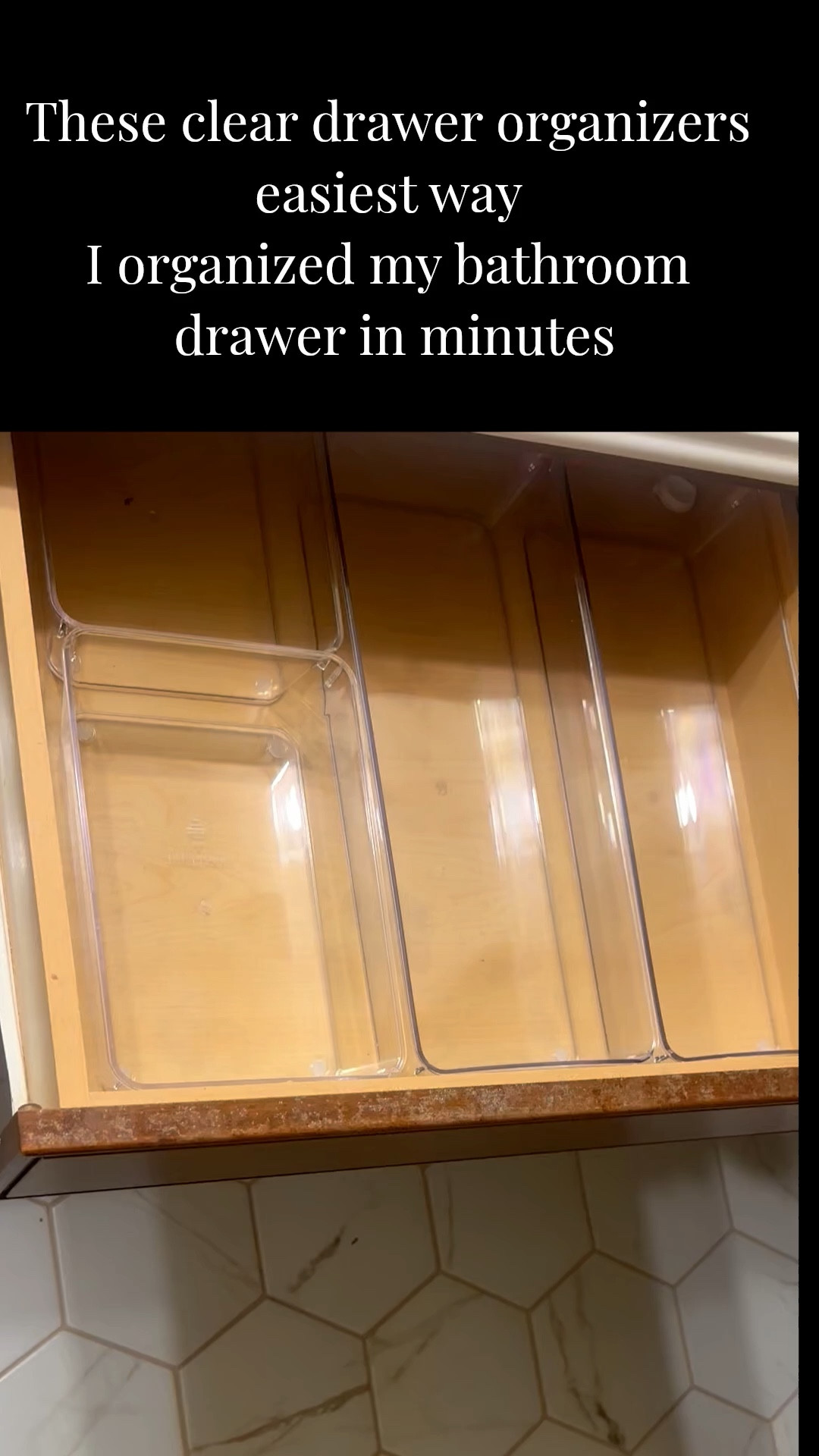These clear drawer organizers completely transformed my bathroom makeup and skincare drawer ✨ Perfect for keeping everyday products separated, easy to see, and clutter-free. Such a simple and affordable way to organize makeup, skincare, beauty tools, and bathroom essentials without taking up extra space. Great for small drawers and daily routines!

clear drawer organizers
bathroom drawer organizers
makeup drawer organizer clear
skincare drawer organization
bathroom storage solutions
vanity drawer organizers #drawerorganization
#bathroomorganization
#makeuporganization
#organizedhome
#ltkhome
