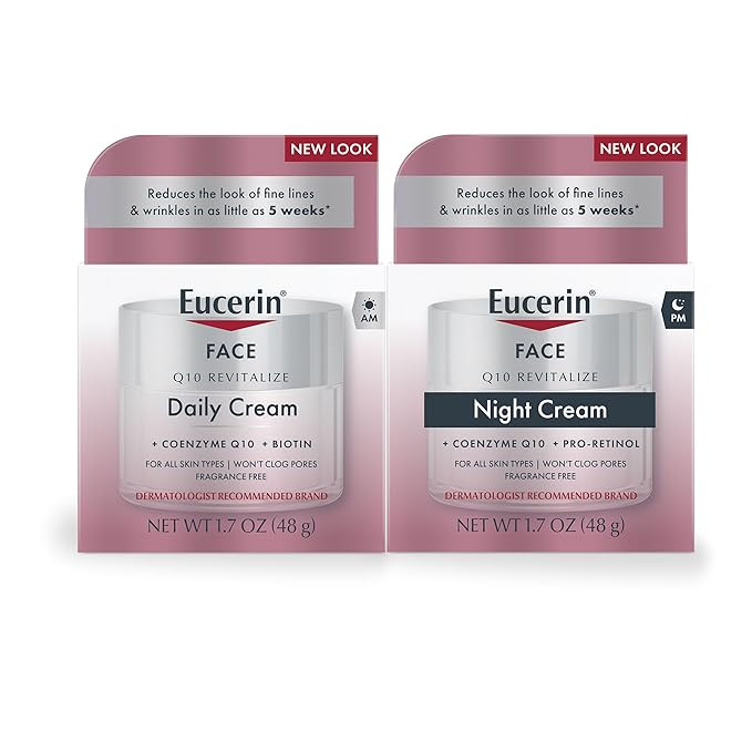 Eucerin Q10 Anti Wrinkle Skin Care Set, Facial Cream for Sensitive Skin, Q10 Anti Wrinkle Face Cr... | Amazon (US)
