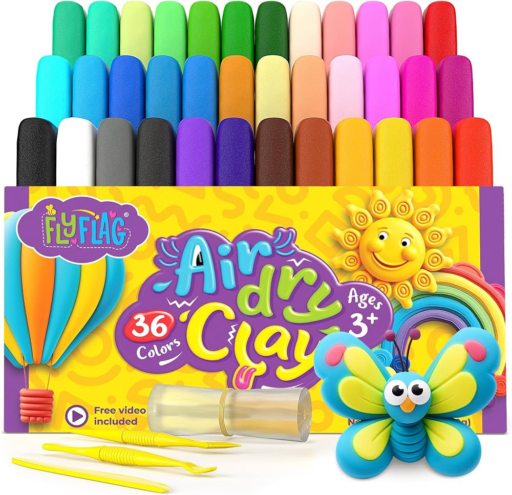 Air Dry Clay 36 Colors, Soft & Ultra Light, Modeling Clay for Kids with Accessories, Tools and Tu... | Amazon (US)