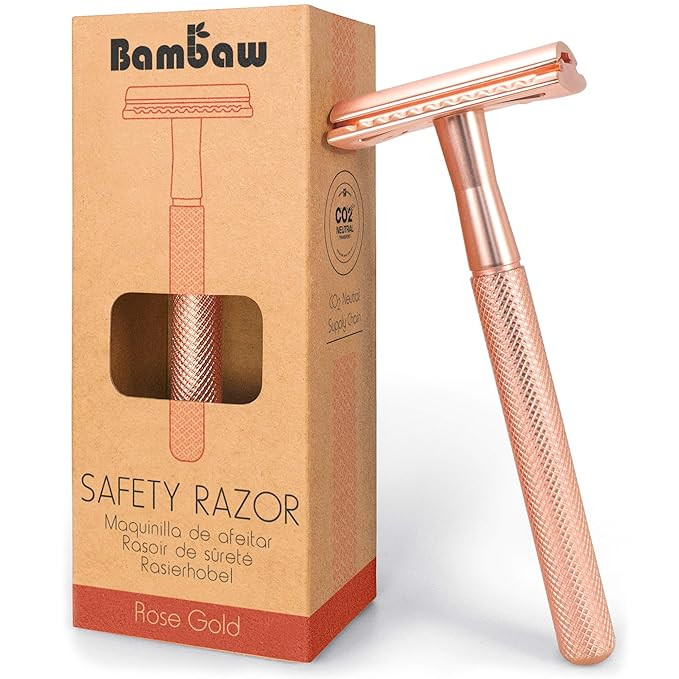 Rose Gold Safety Razor Women | Metal Razors for Women | Reusable Razor | Eco Friendly Shaving | M... | Amazon (US)
