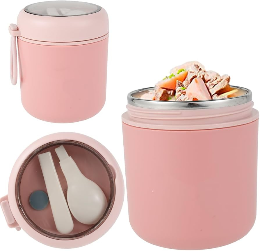 Insulated Food Container with Spoon, Soup Food Flask，Stainless Steel Vacuum Food Soup Bottles T... | Amazon (CA)