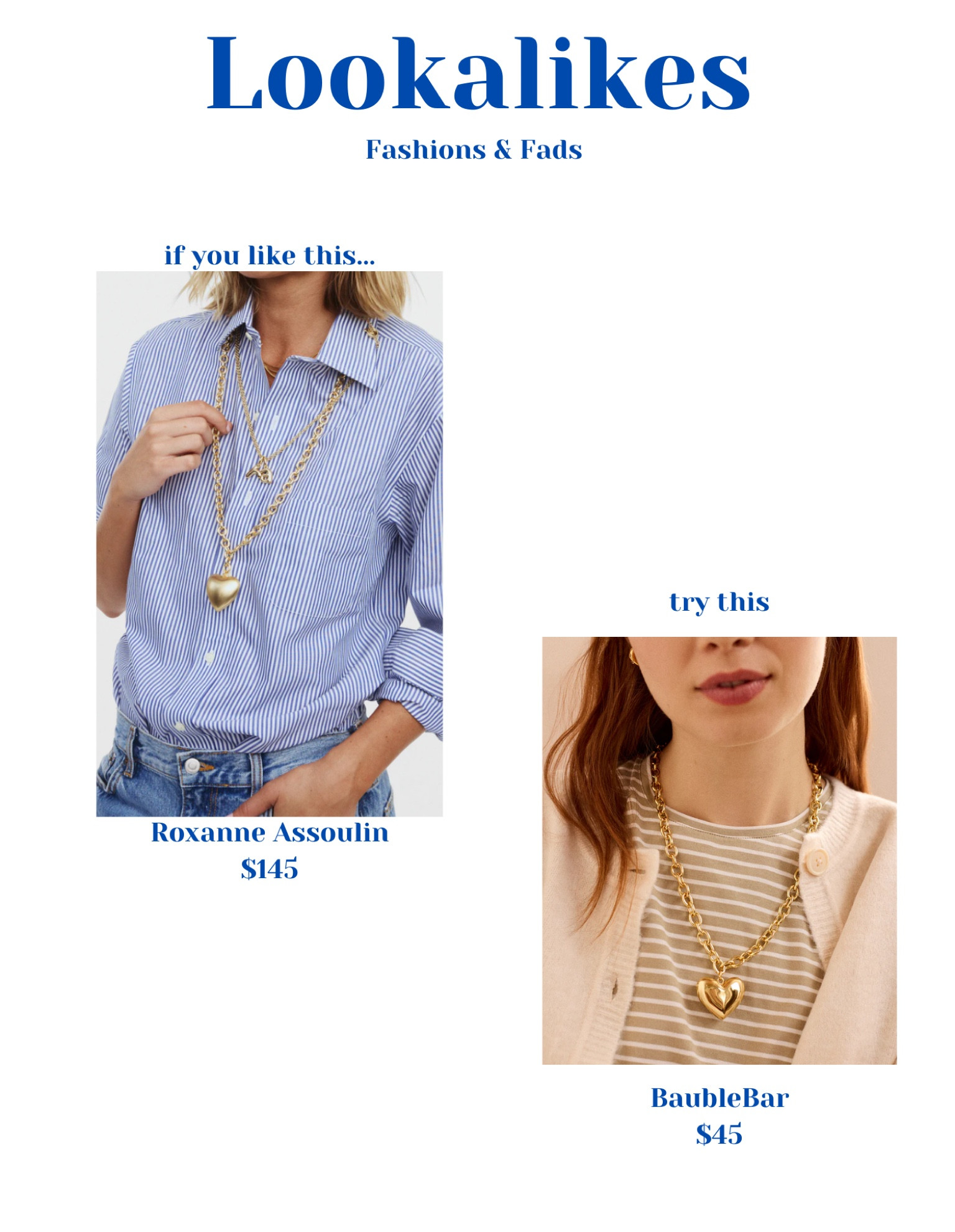 Assoulin heart necklace dupe!
 
 
baublebar jewelry
baublebar earrings
baublebar necklace
gold necklace
heart necklace
chunky necklace
statement necklace
ehart jewelry
Roxanne assoulin jewelry

#LTKStyleTip #LTKFindsUnder50