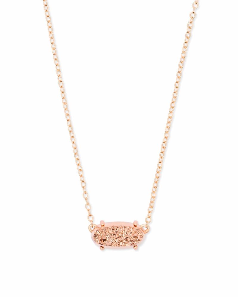 Ever Rose Gold Pendant Necklace in Rose Gold Drusy | Kendra Scott