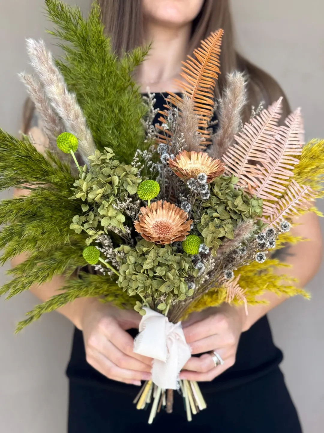 Wild Nature-inspired Dried Floral Arrangement - Brava, Green & Orange - Etsy | Etsy (US)