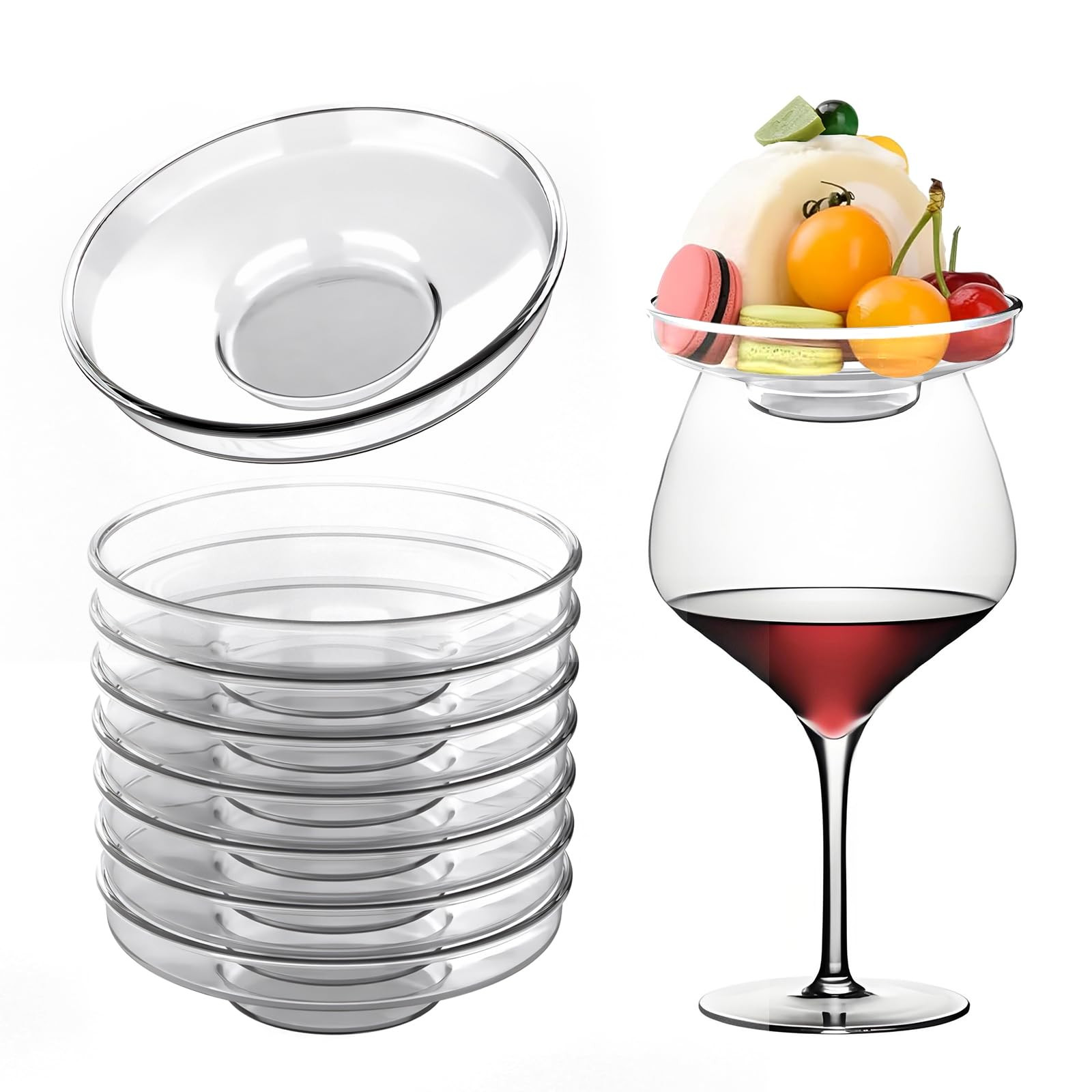 Wine Glass Charcuterie Topper, Small Charcuterie Plates & Coasters, Elegant Dual-Use Serving Boar... | Amazon (US)