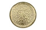 Creative Co-op Decorative 12.75" Round Embossed Metal Tray, Antique Brass | Amazon (US)