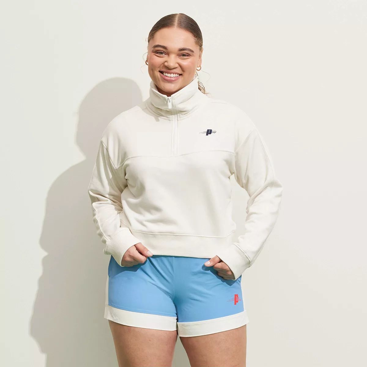 Prince Pickleball Women's French Terry 1/4 Zip Pullover Sweatshirt - Cream | Target